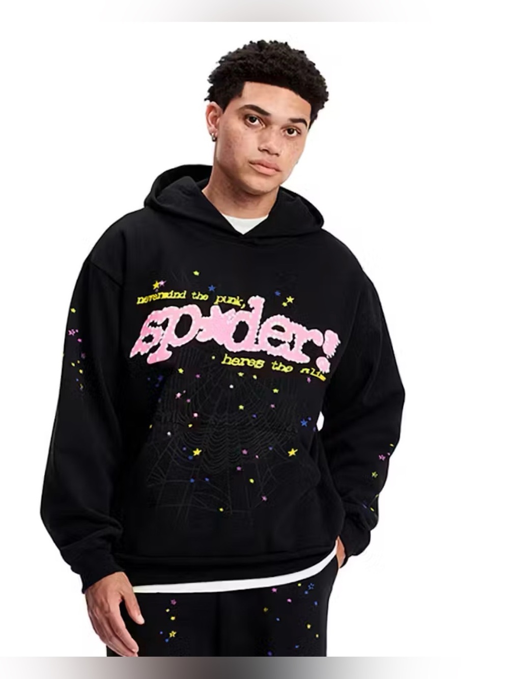 Authentic Sp5der P*nk OG Web Hoodie Black - Size Large 🕷️New
